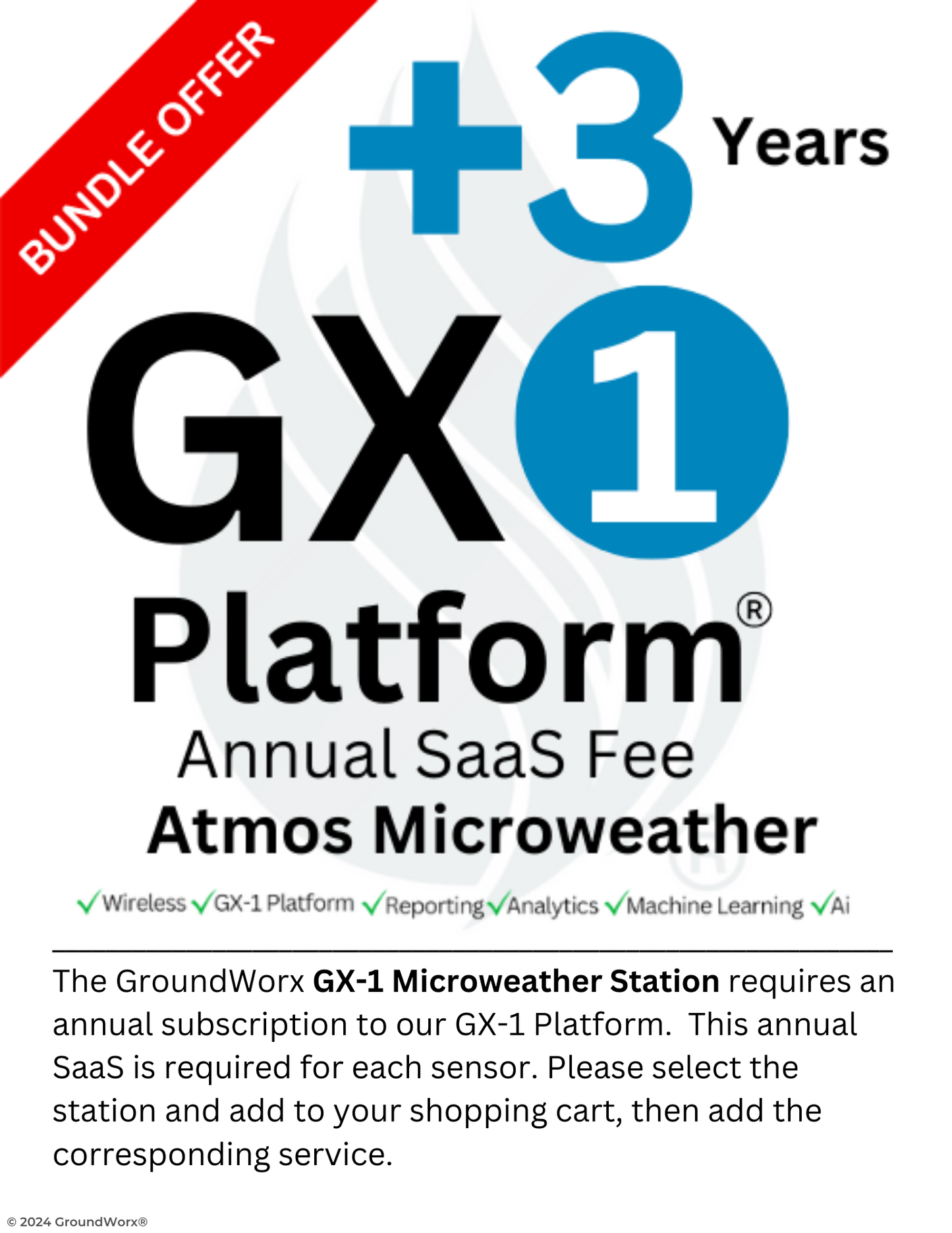 Group 3) GX-1 Platform  - (3 Year) GX-1 MicroWeather - ATMOS 41 W (All-in-ONE) (LTE Cellular) (SaaS)