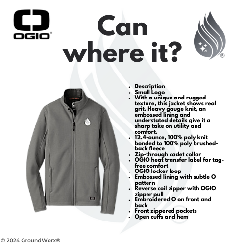 Group 9) h) Men's OGIO Grit Fleece Jacket - E