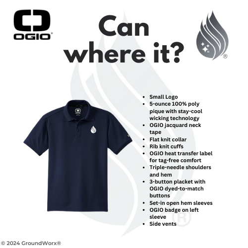 Group 9) b) Men's OGIO Shirt (Navy Blue / White)